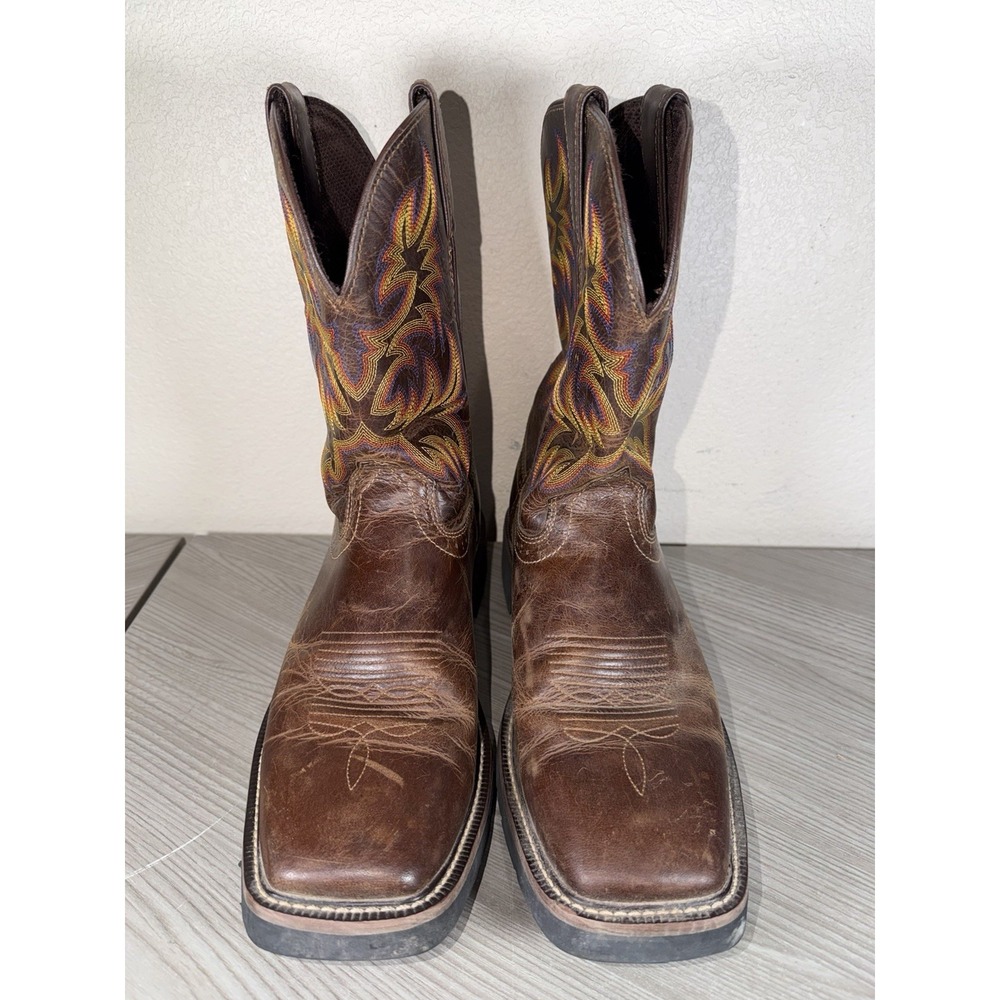 Justin Driller Mens Work Boots SZ 10.5 D Brown Soft Square Toe WK4681 - Picture 2 of 9